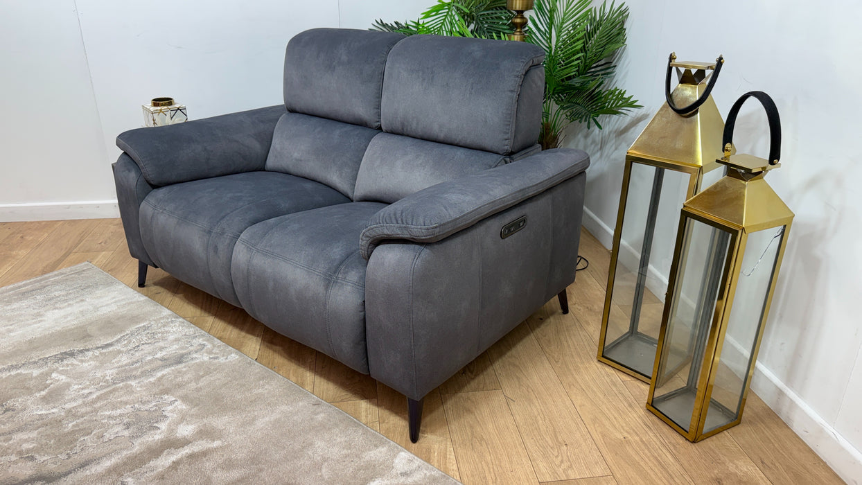 Sofology Bailey Fabric 2 Seater Power Recliner in Lifestyle Flecked Charcoal