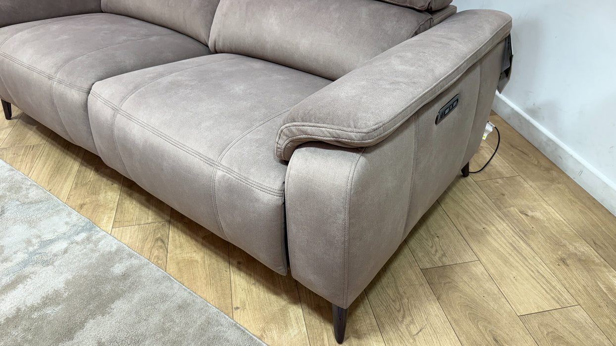 Sofology Bailey Fabric 2.5 Seater Power Recliner/Headrest in Lifestyle Flecked Nutmeg