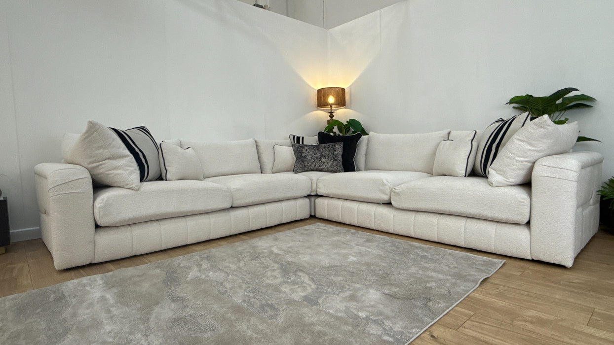 Sofology The Westwood Fabric 3 Corner 3 No Trim in Soft Boucle Ecru Mix