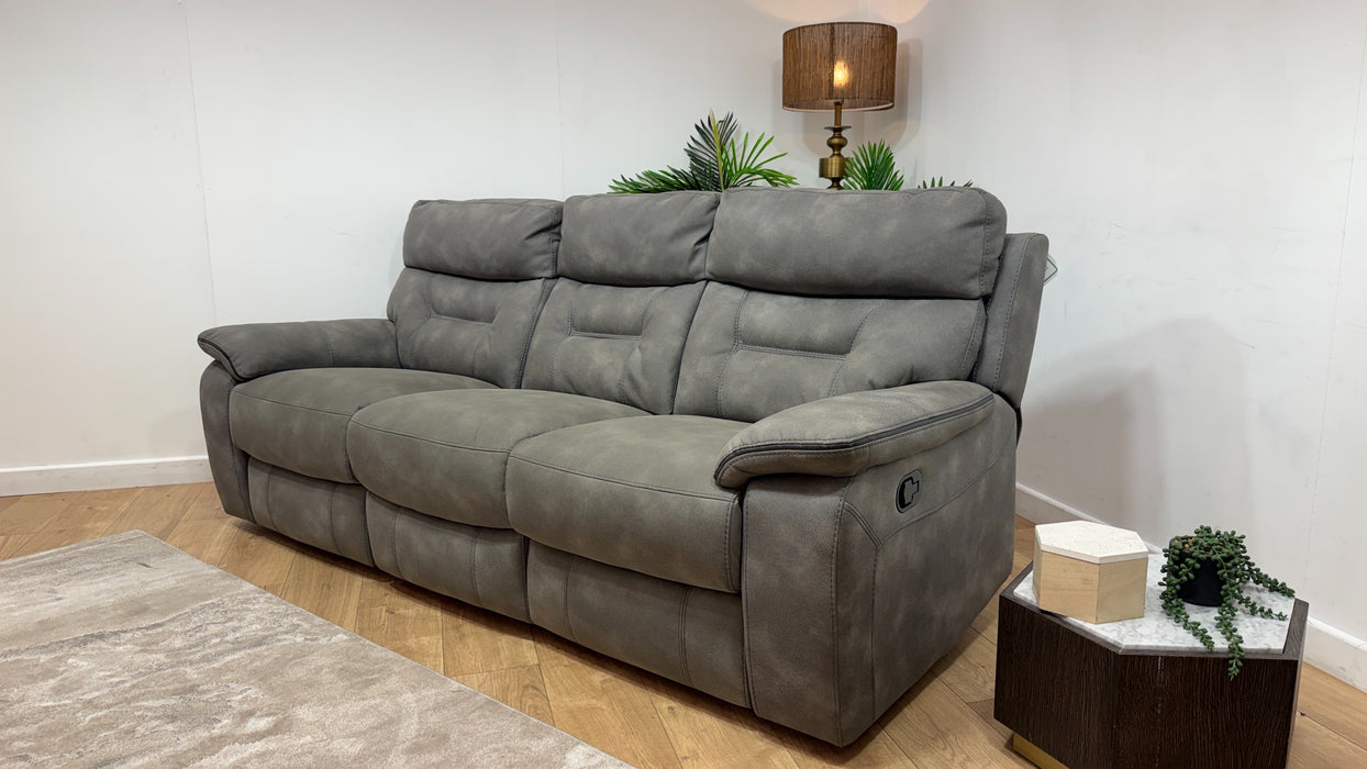 DFS Forster Express Fabric 3 Seater Recliner in Silver