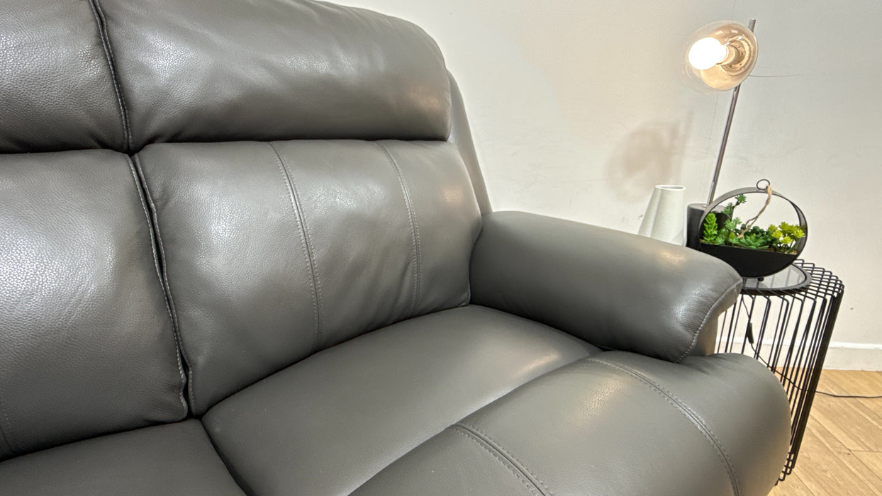 Sofology Gracie Leather 3 Seater in Trusty Sheen Charcoal