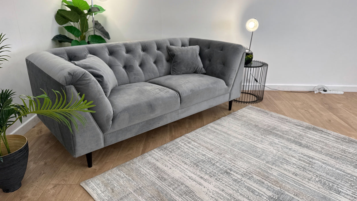 Sofology Bridgerton Fabric 3 Seater in Etched Velvet Slate