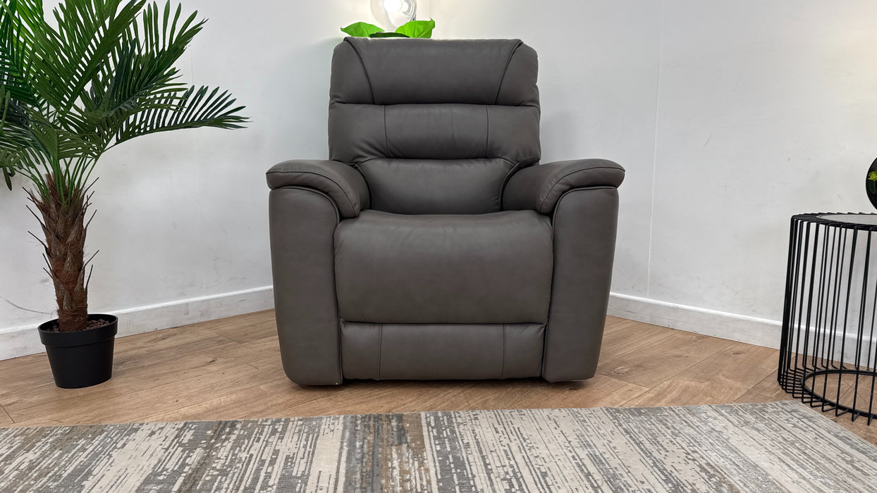 Sofology The Cleveland Recliner Chair in Trusty Embossed Leather Grey