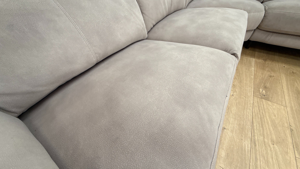 Caldo Corner Sofa - Leather Recliner - Dark Grey