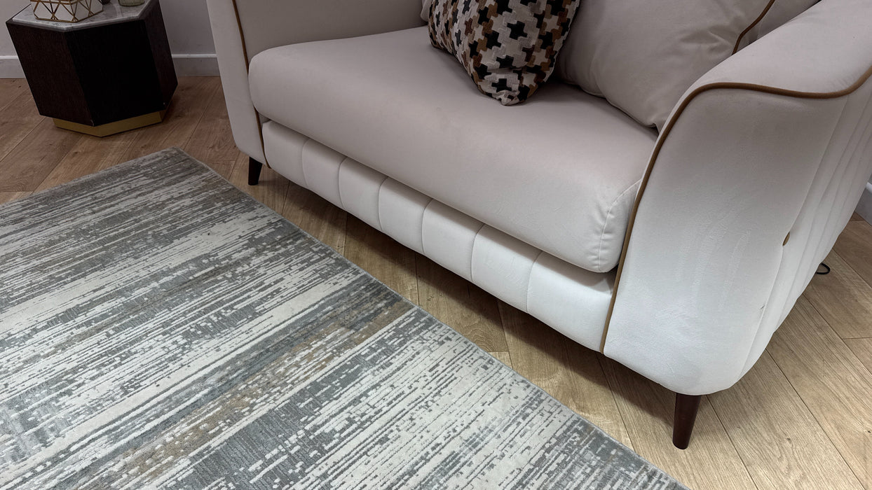 Sofology Remy Fabric Loveseat in Super Matt Velvet Ecru Mix