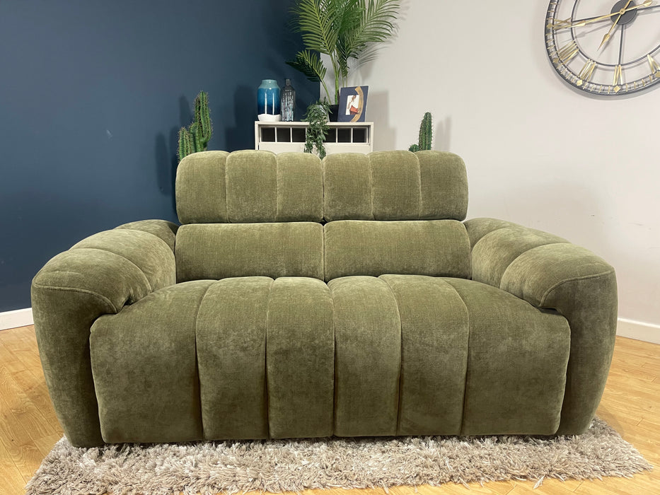 Nobu Fabric 2 Seater - Relaxed Chenille Olive Green (WA2)