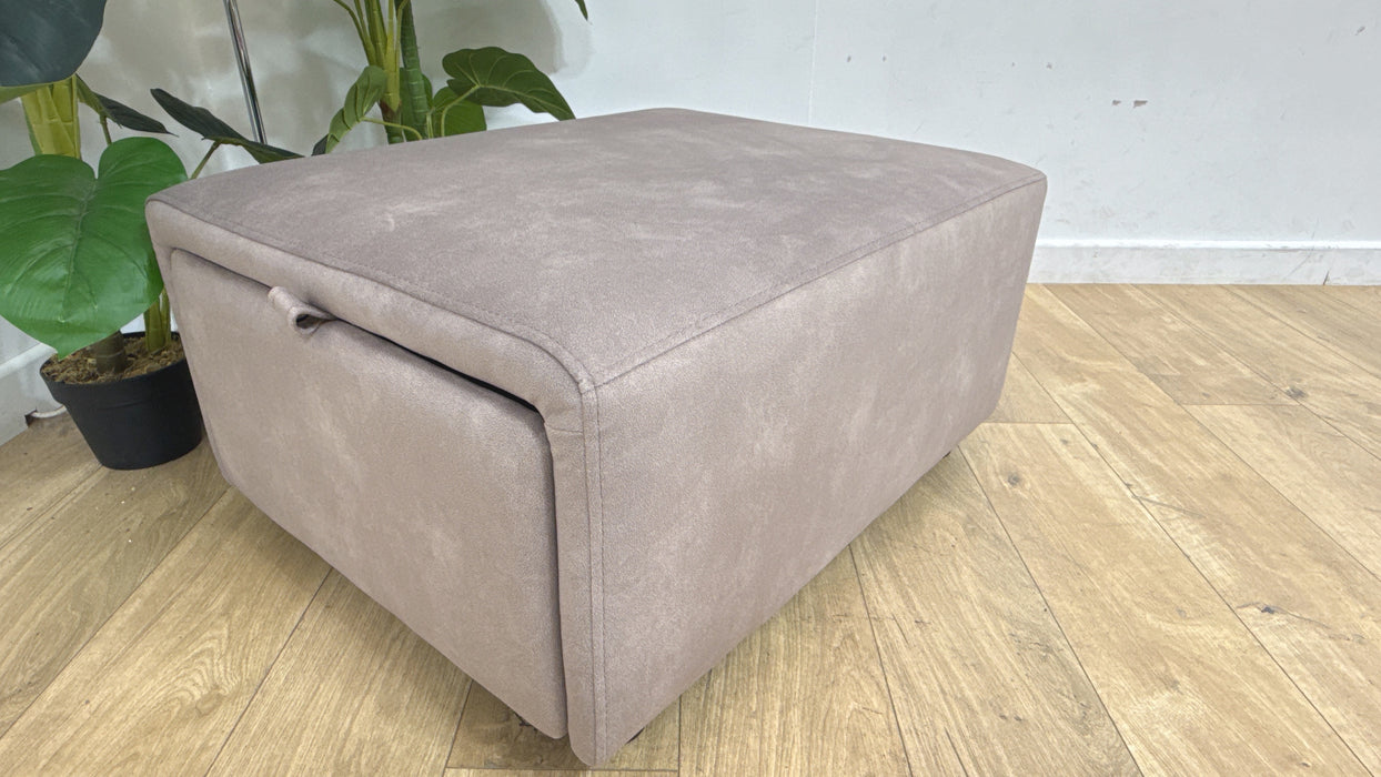 Sofology Premiere Fabric Designer Storage Footstool in Lifestyle Flecked Nutmeg