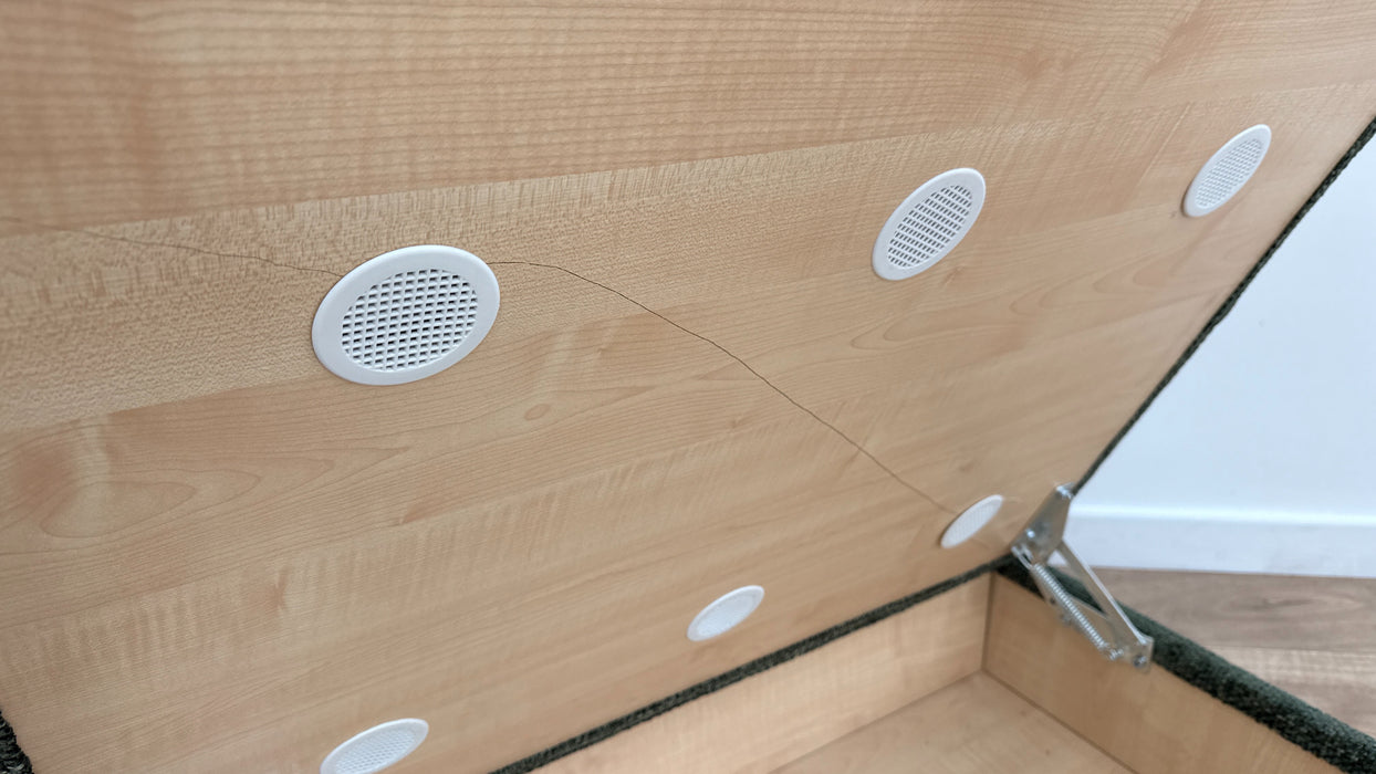 Sofology Tallulah Fabric Storage Footstool in Basketweave Chenille Forest Green