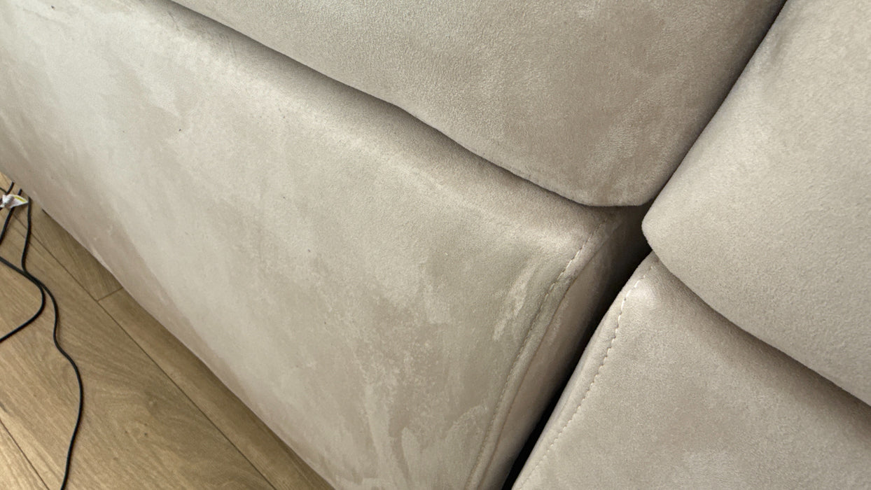 Sofology Missouri Fabric 1 Corner 3 Power Recliner/Headrest in Lifestyle Plush Mink