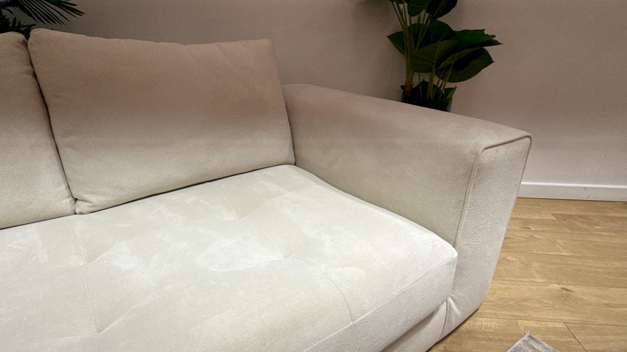 Sofology Ascot Fabric 3 Seater Bench Seat in Soft Sherpa Natural Mix
