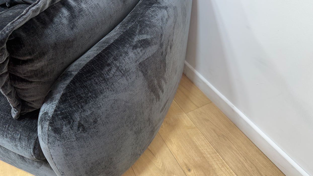 Sofology Portobello Fabric Chaise 3 Seater Foam Seats Storage in Luxury Chenille Anthracite