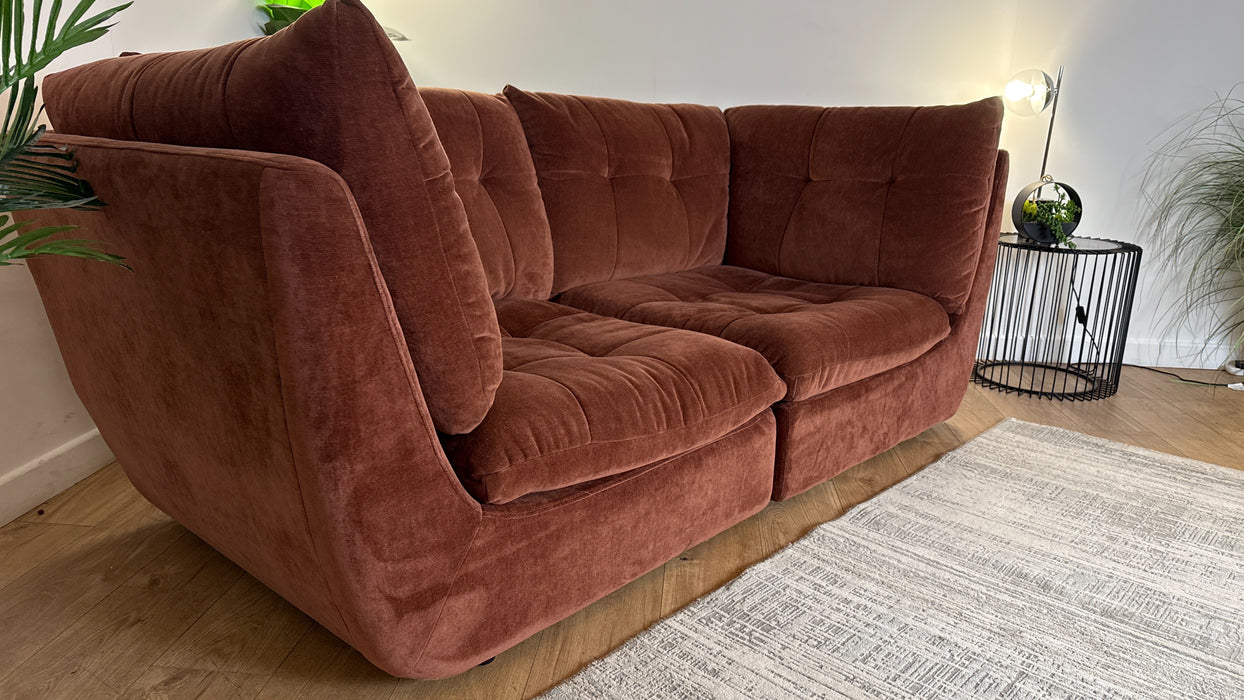 Sofology The Cocoon Fabric 3 Seater in Relaxed Chenille Burnt Sienna