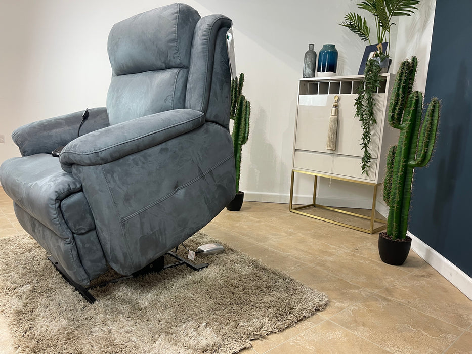 Gracie Fabric Rise and Tilt Power Recliner Chair - Lead Grey (WA2)