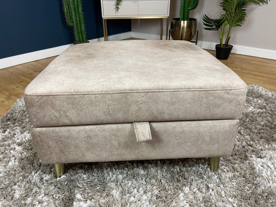 The Hackney Storage Footstool Lifestyle Dapple Caramel Fabric (WA2)