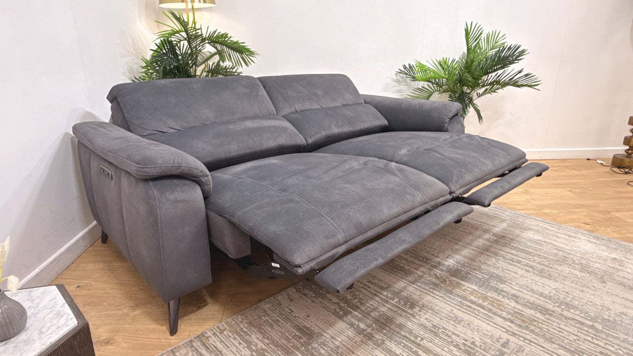 Sofology Bailey Fabric 2.5 Seater Power Recliner in Lifestyle Flecked Charcoal