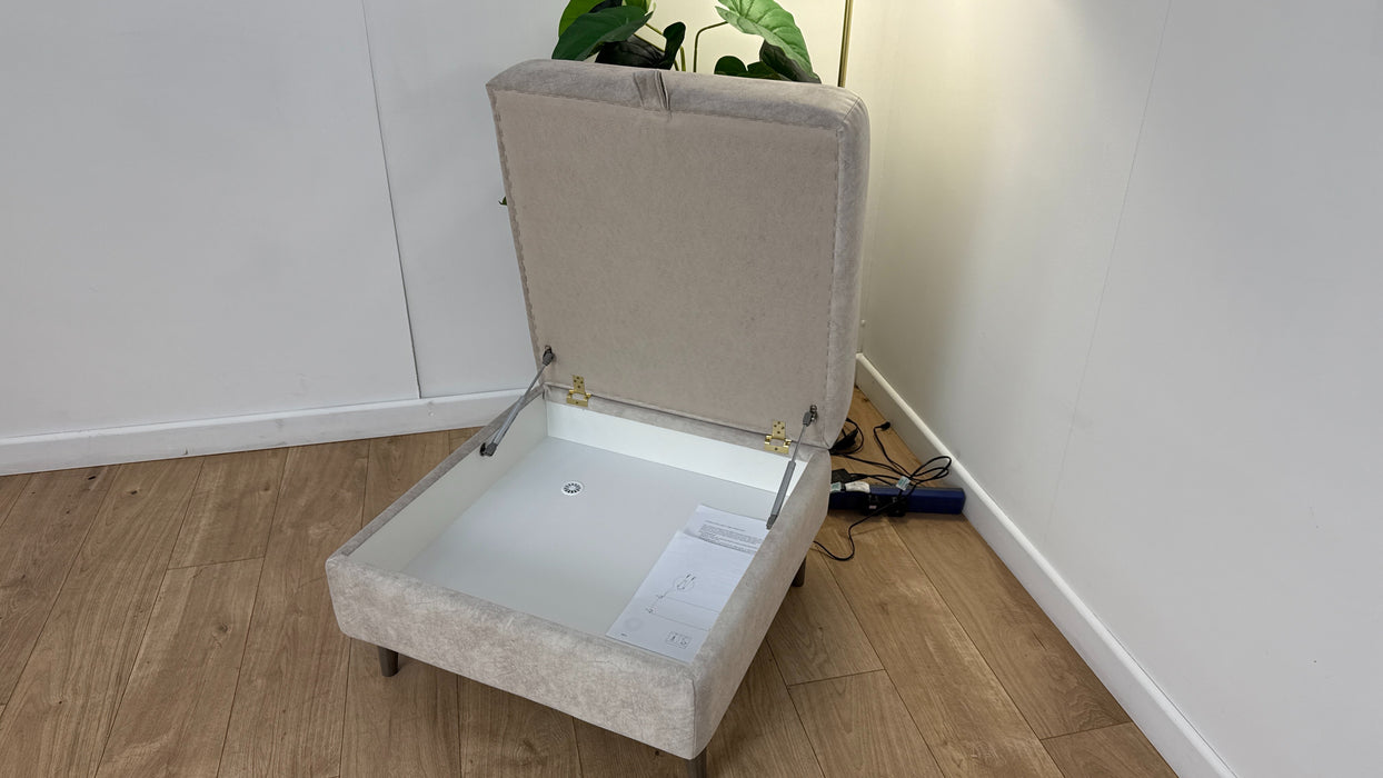 Sofology The Hackney Fabric Storage Footstool Memory Foam in Lifestyle Dapple Fabric Stone