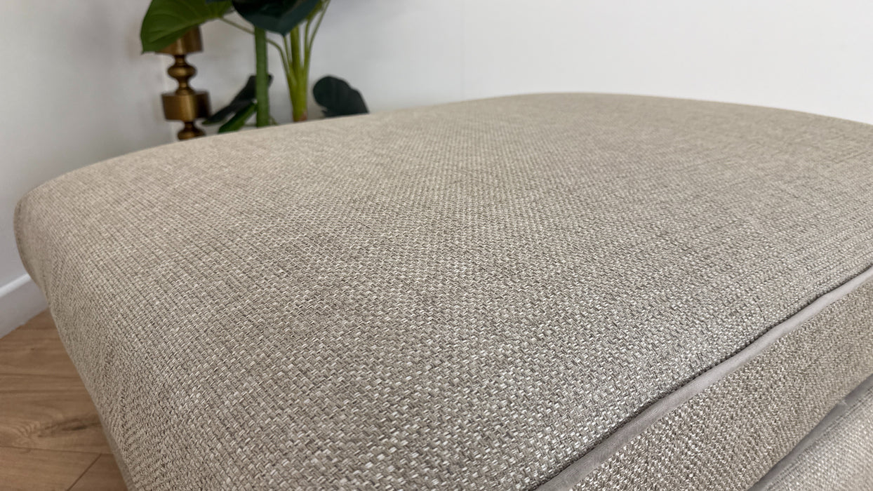 Sofology Sterling Fabric Designer Footstool in Chunky Woven Stone