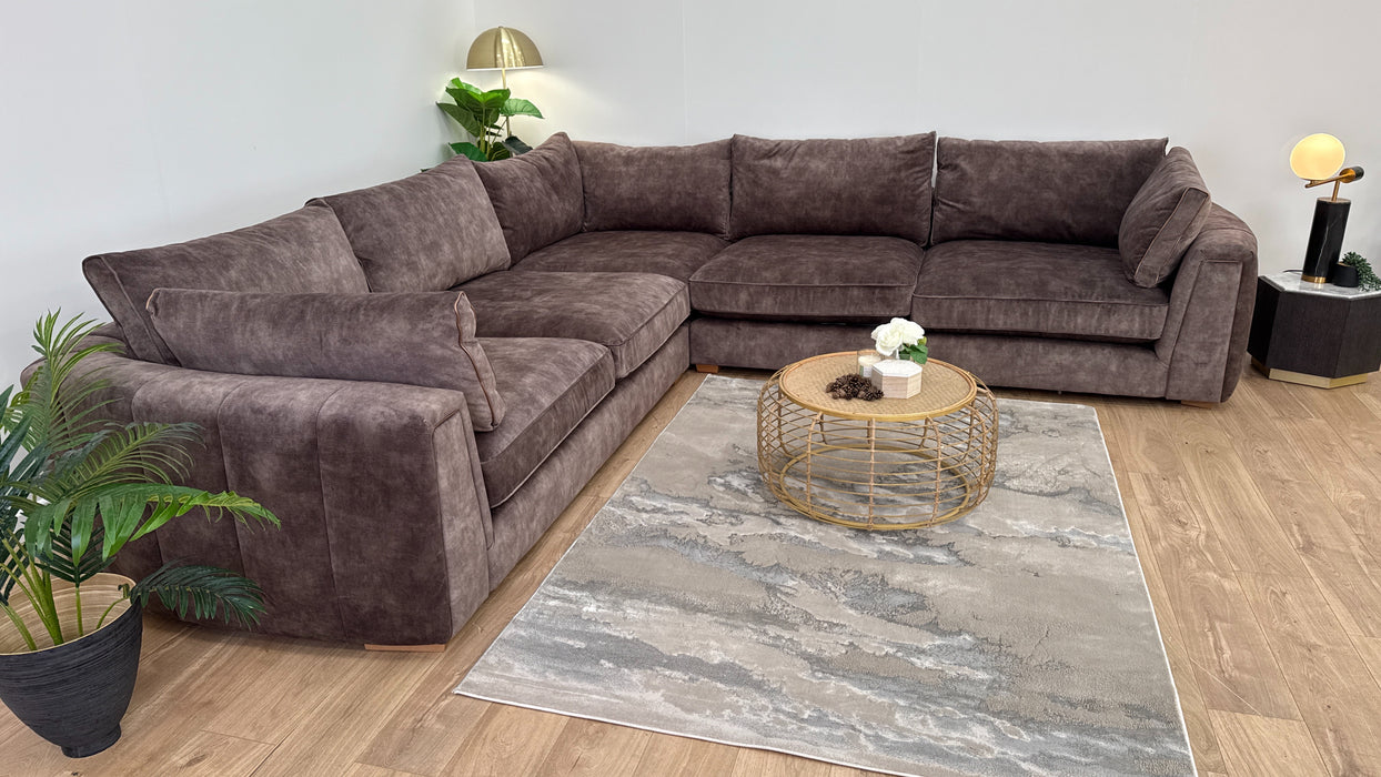 Emperor 3 Corner 3 Corner Sofa - Fabric - Foam Seating - Lucerne Expresso