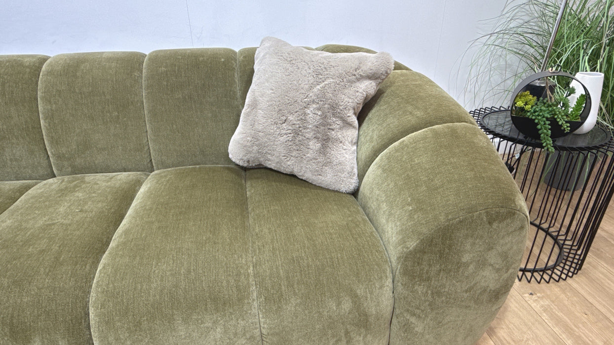 Sofology Waldorf Fabric Chaise 1.5 Corner 2 in Soft Chenille Olive Mix