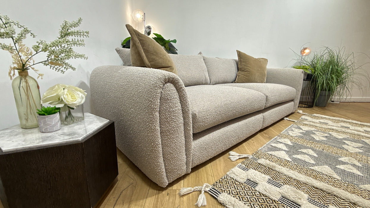Sofology Marble Arch Fabric 4 Seater Split in Cologne Plain Mink/Natural Mix