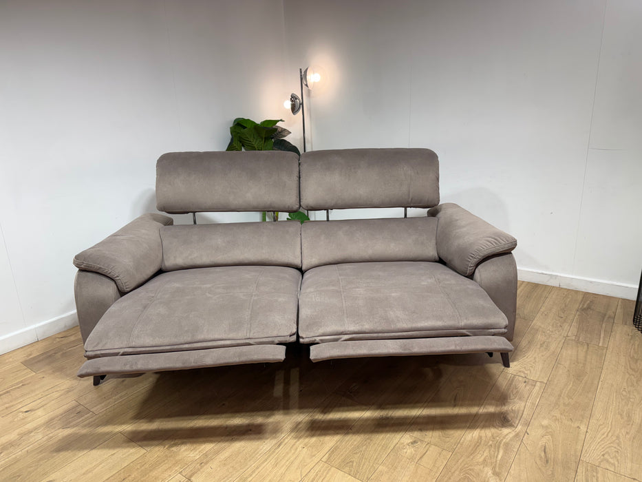 Sofology Bailey Fabric 2.5 Seater Power Recliner/Headrest in Lifestyle Flecked Nutmeg