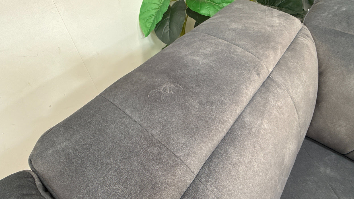 Sofology Lumiere Fabric 3 Corner 3 Power Recliner/Headrest Heated Seats in Lifestyle Flecked Charcoal