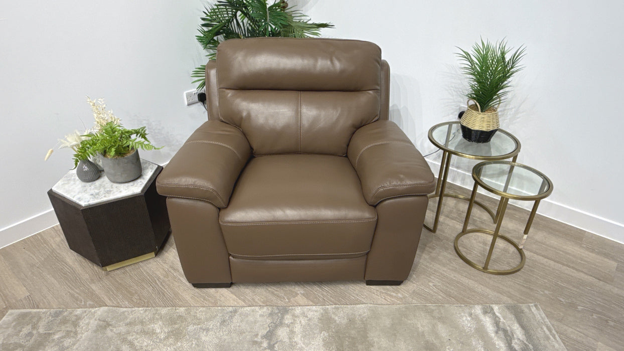 DFS Tristan Leather Chair in Pecan