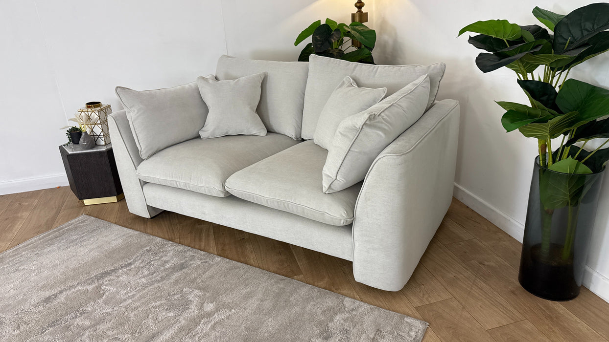 Sofology The Ziggy Fabric 2 Seater in Soft Textured Chenille Ecru