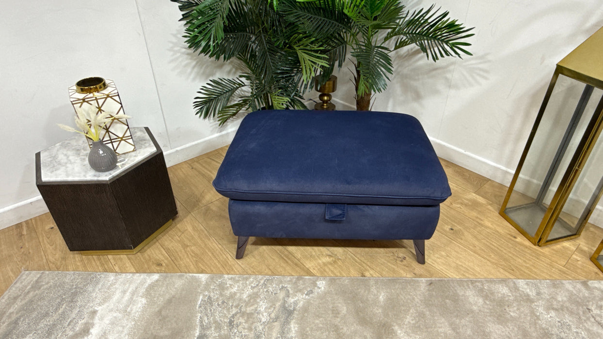 Sofology Bailey Fabric Designer Storage Footstool in Lifestyle Flecked Navy