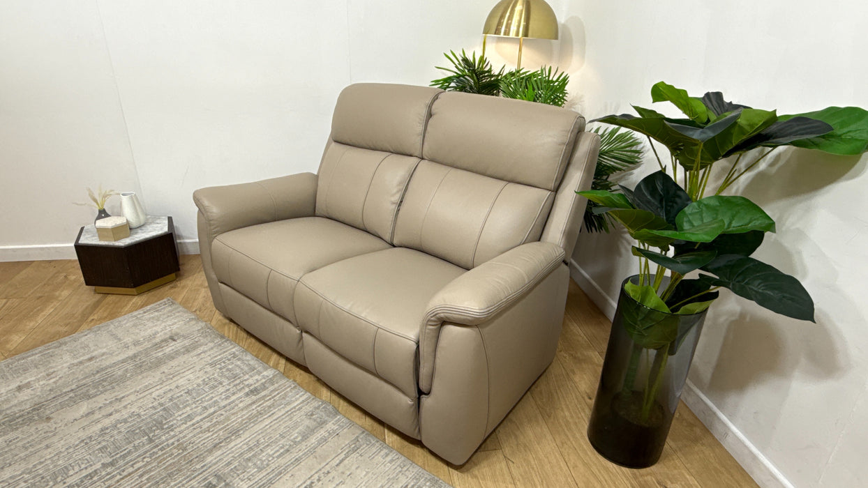 Sofology Bradie Leather 2 Seater in Trusty Embossed Stone