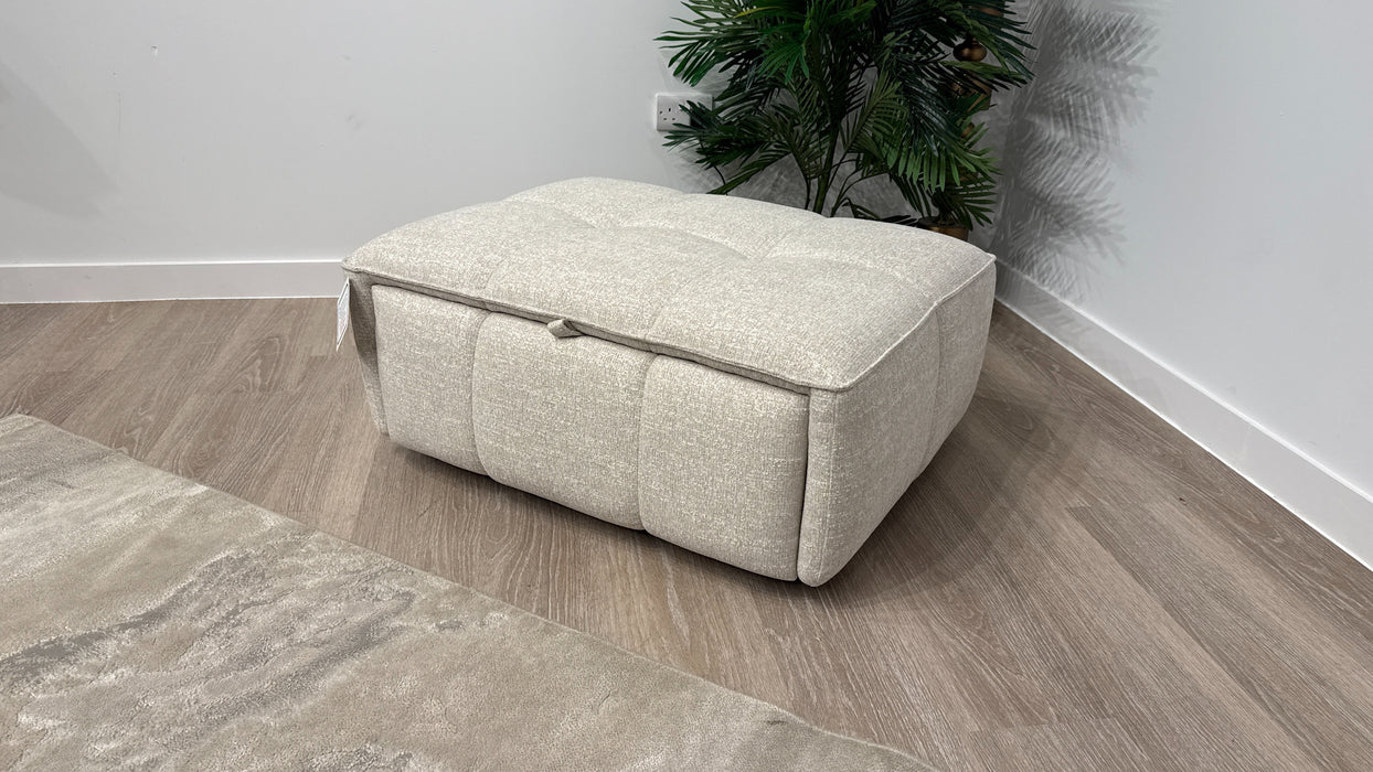 Sofology Lumiere Fabric Storage Footstool in Cream