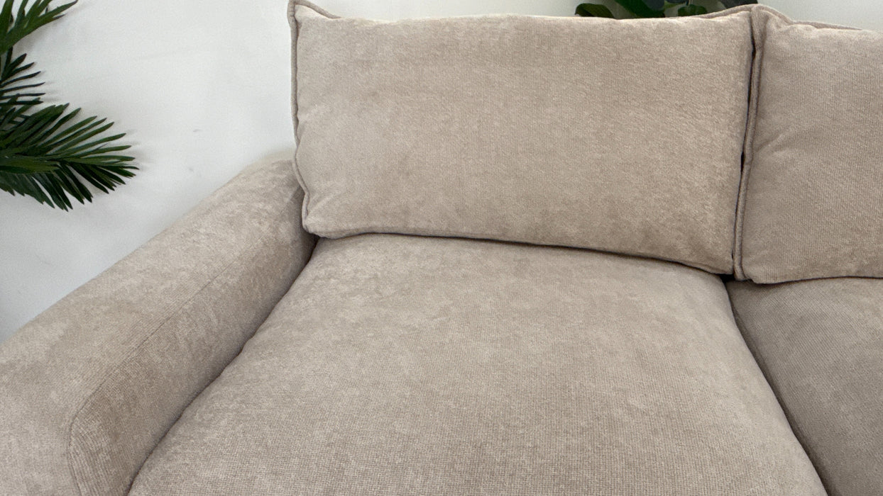 Sofology Haven Fabric 3 Seater Split Full Back Fibre/Foam Seats in Cosy Chenille Pebble