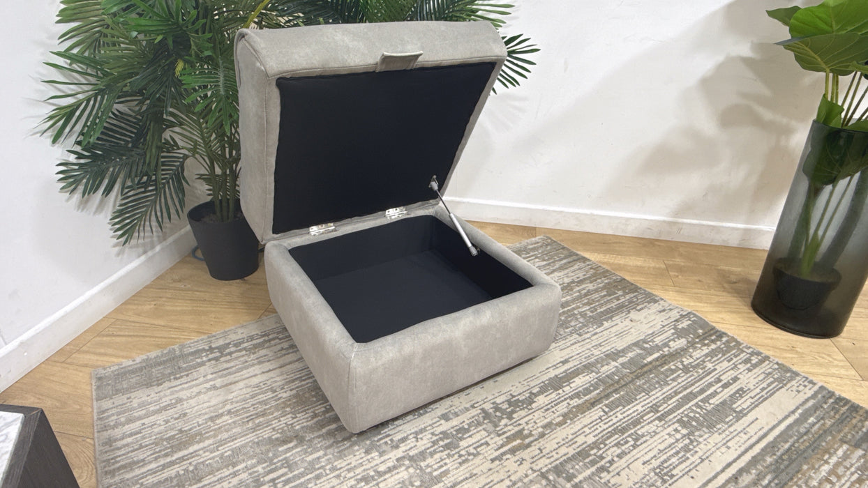 Sofology Marvella Fabric Storage Footstool in Lifestyle Flecked Stone
