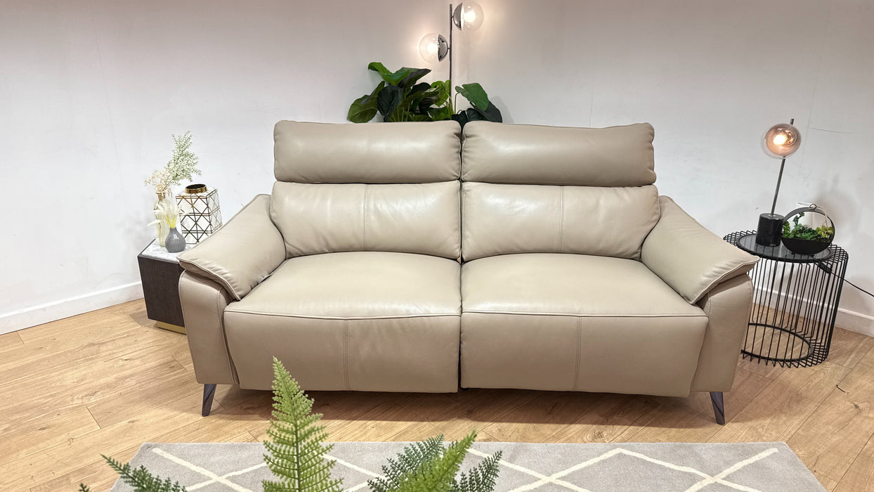 Sofology Arlo Leather 2.5 Seater Power Recliner in Trusty Embossed Stone