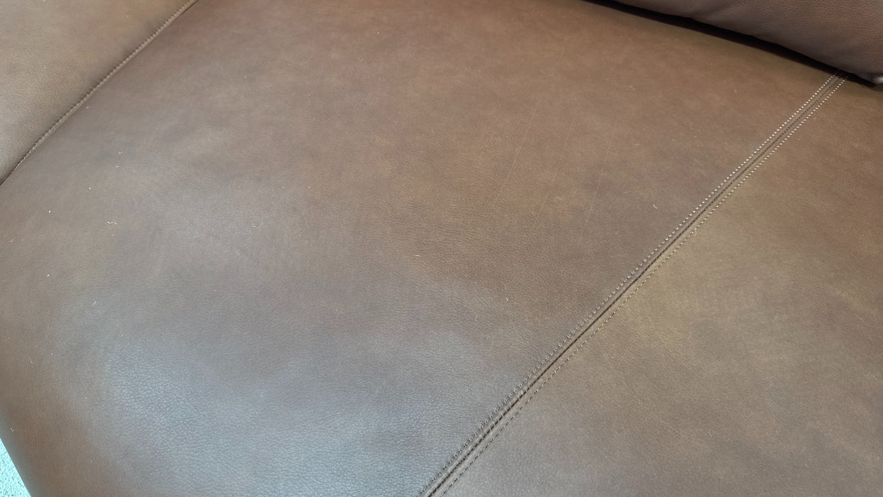 Sofology Adler Leather 4 Seater Asymmetric in Relaxed Soft Brown