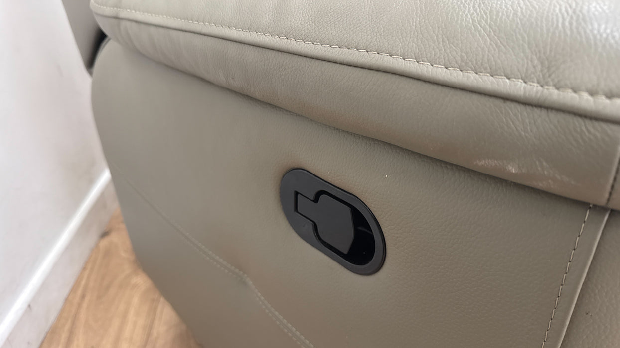 Sofology Gracie Leather 3 Seater Manual Recliner in Trusty Sheen New Club Grey