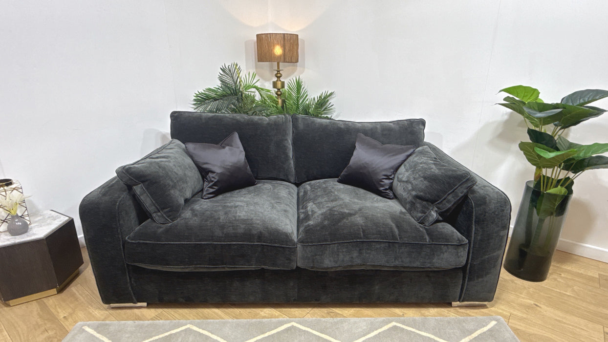 Sofology Cavalli Fabric 2.5 Seater in Deluxe Chenille Slate Mix