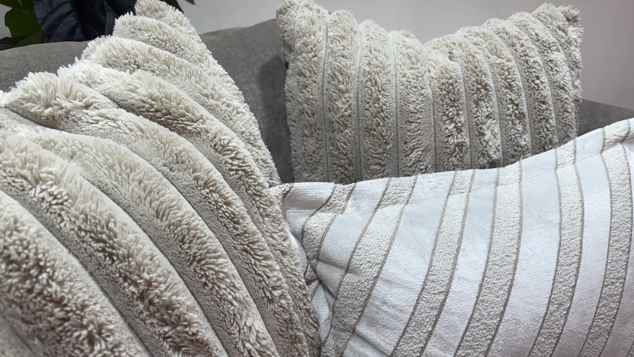 Sofology Oscar Fabric Large Swivel Chair in Fine Textured Chenille Stone Mix