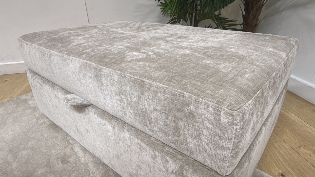 Sofology Regency Fabric Large Storage Footstool in Luxe Chenille Stone