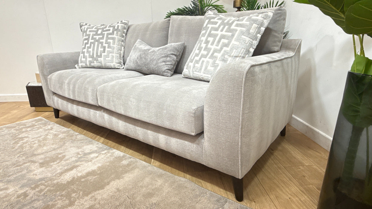 Sofology Mayfair Fabric 3 Seater Foam Seats in Soft Chenille Silver/Silver Mix
