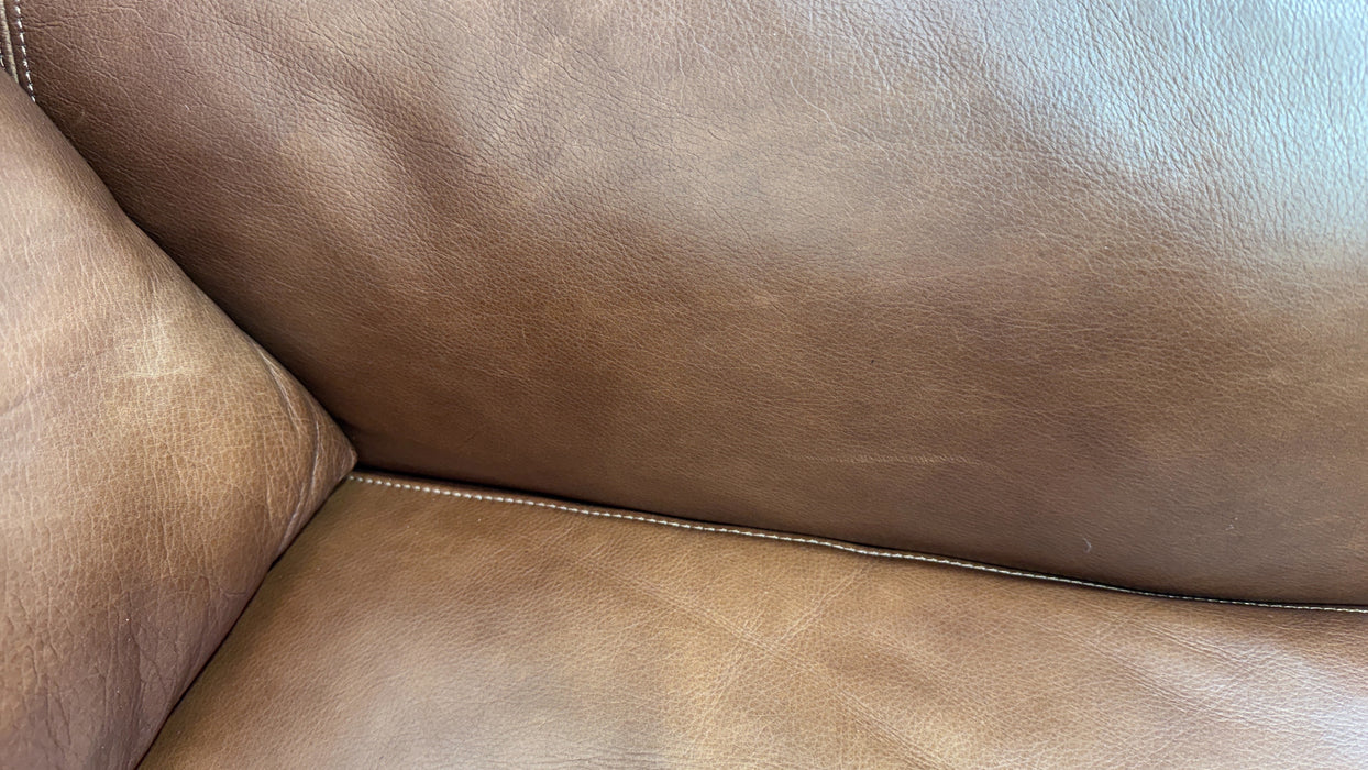 Sofology Adler Leather Asymmetric 4 Seater in Relaxed Soft Brown