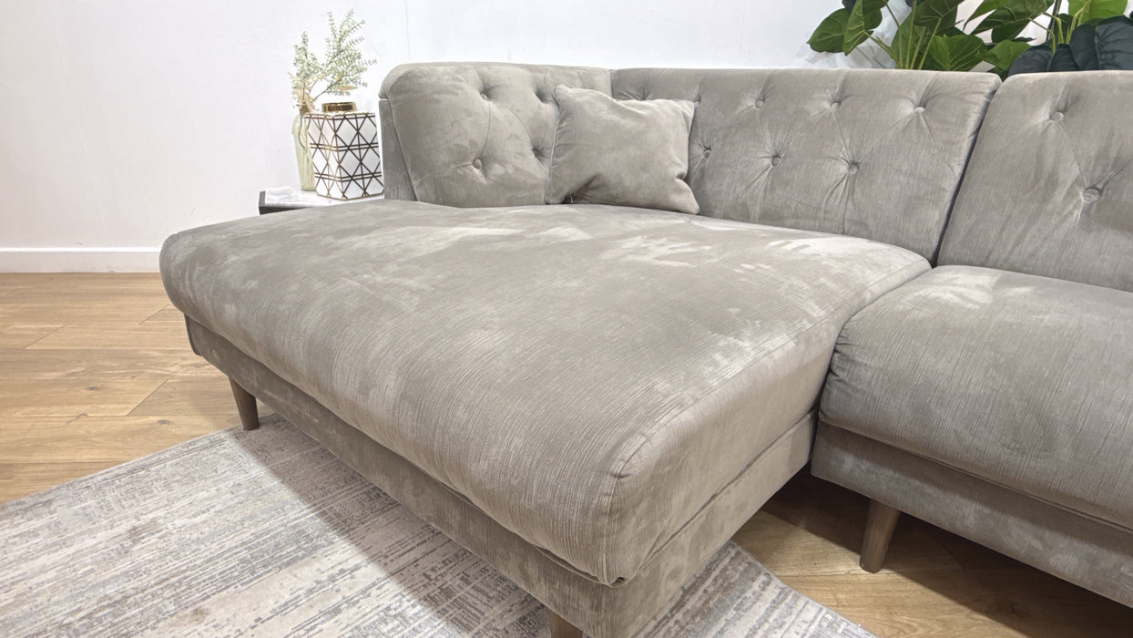 Sofology Bridgerton Fabric Chaise 4 Seater in Vader Mink