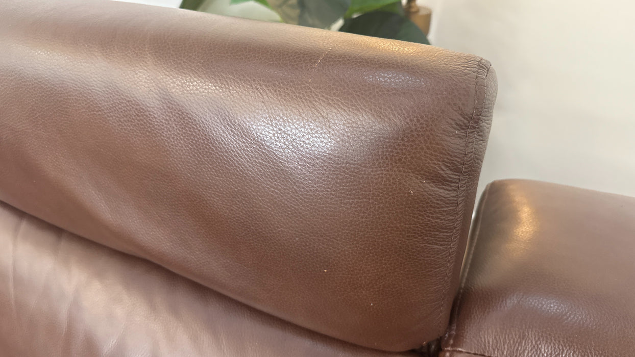 Sofology Marvella Leather 3 Power Recliner in Chocolate