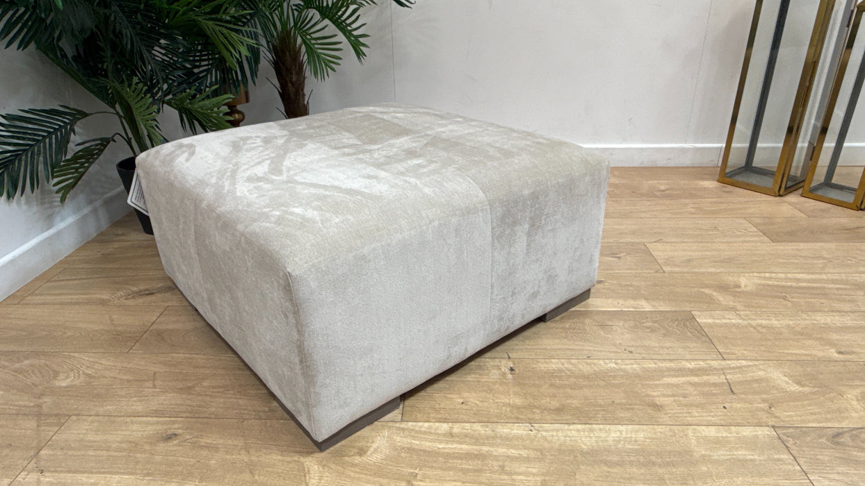 Sofology Strato Fabric Designer Footstool in Soft Chenille Linen