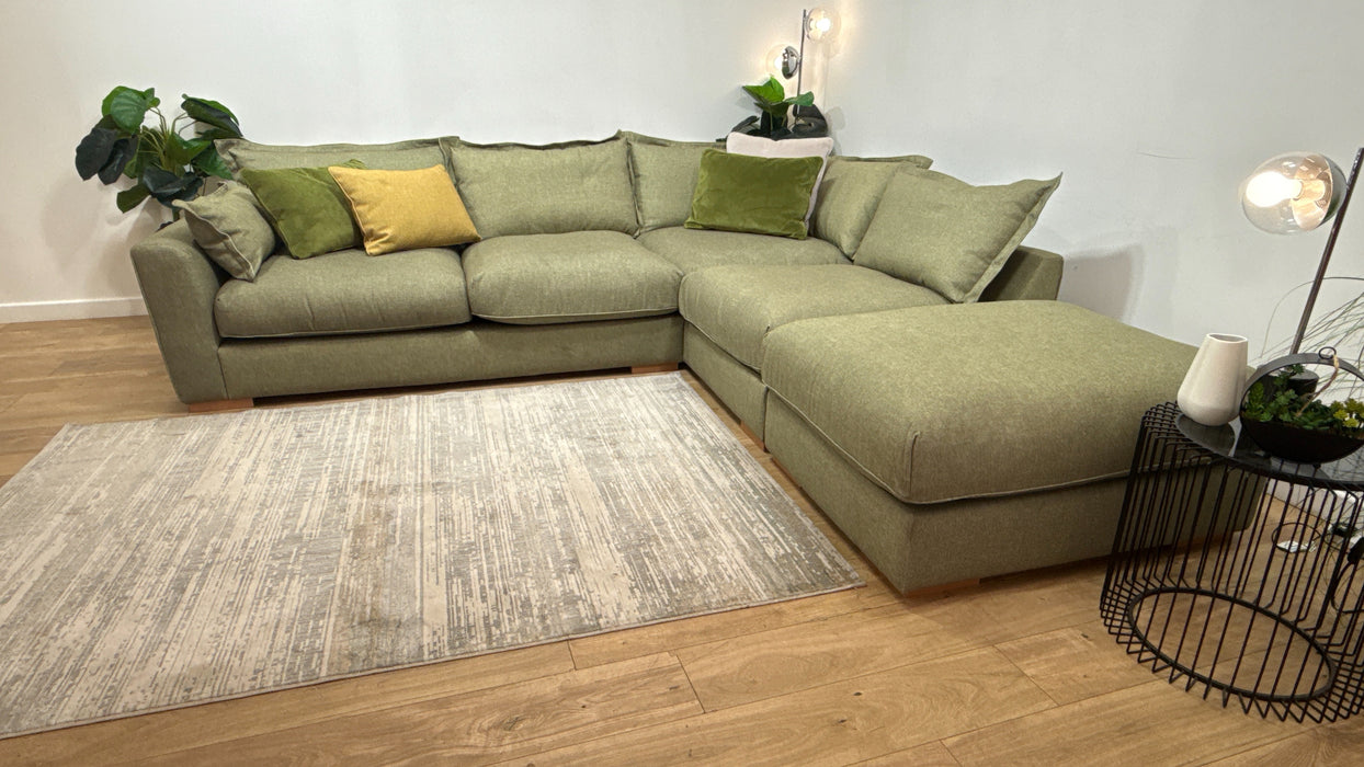 Sofology Gaia Fabric 3 Corner 1.5 Terminal in Buckingham Olive Mix