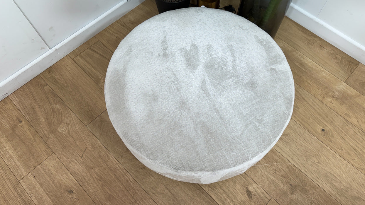 Sofology Luella Fabric Designer Small Footstool in Luxe Chenille Oyster