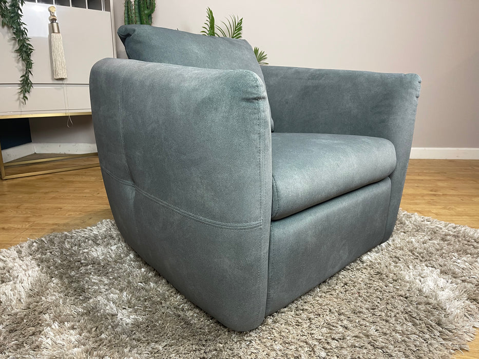 Marvella Lifestyle Flecked Mineral Green Fabric Swivel Chair (WA2)