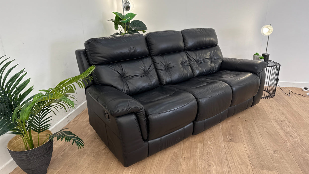 Brilley 3 Seater Manual Recliner Leather Sofa