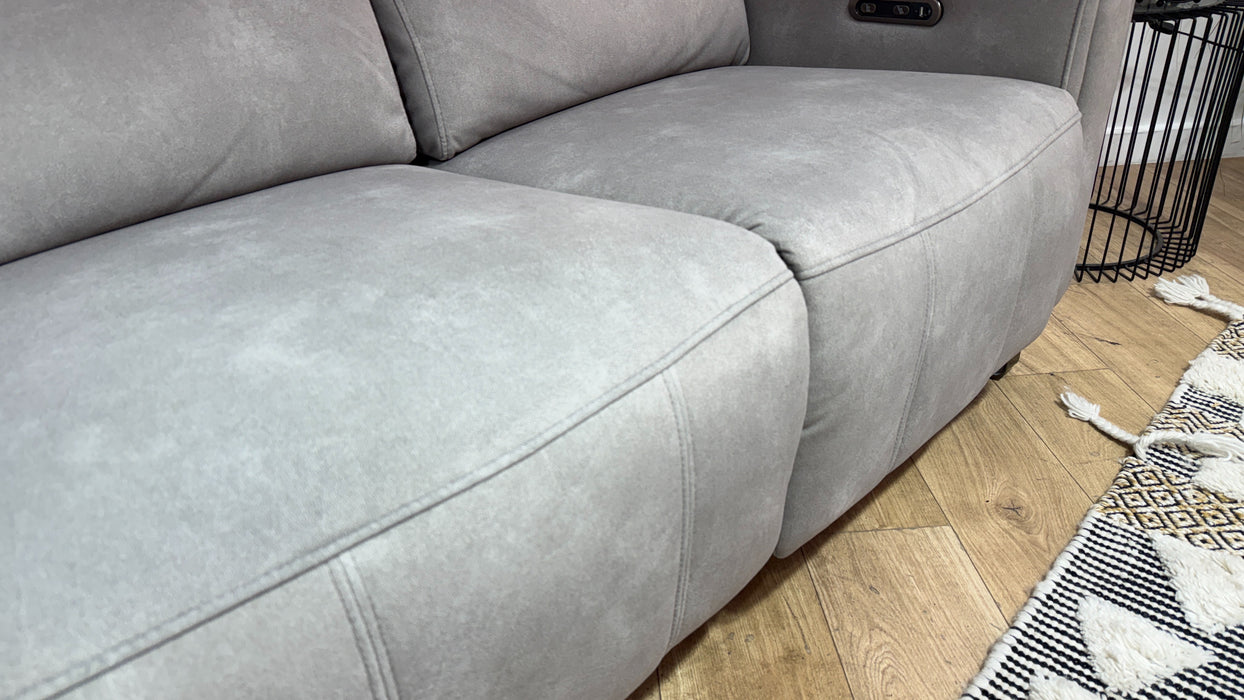 Sofology Ravello Fabric 2 Seater Power Recliner in Lifestyle Flecked Stone