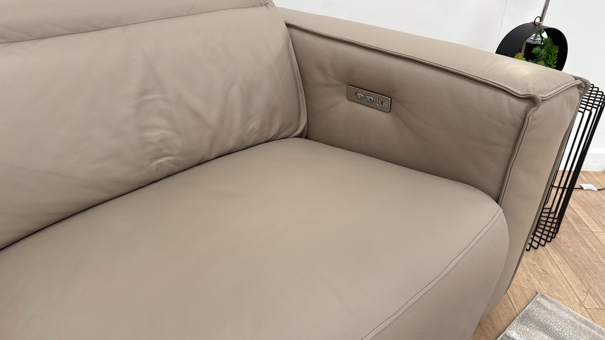 Sofology The Horizon Leather 2.5 Seater Power Recliner/Headrest in Trusty Embossed Stone